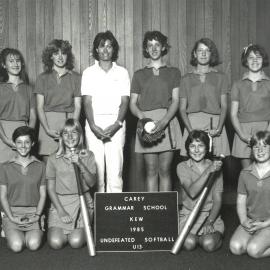 U13 undefeated softball team, 1985