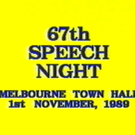 67th Speech Night, 1989