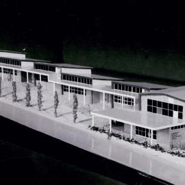 Model of proposed new Preparatory School, 1958