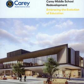 Carey Middle School redevelopment brochure, circa 2019