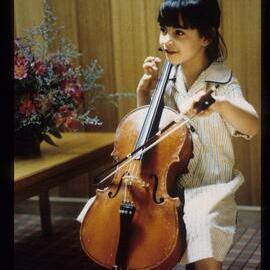 Junior School Donvale student playing the cello, 1990s