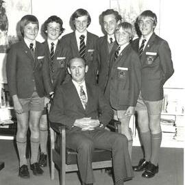 Headmaster of the Junior School with his senior boys, 1976
