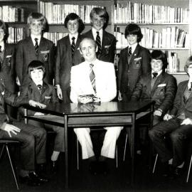 Junior School Headmaster with Senior Boys, 1980