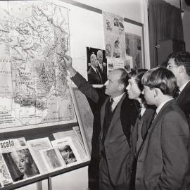 Teacher and students, 1954