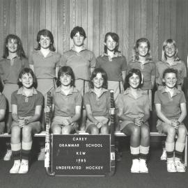 Undefeated girls' hockey team, 1985