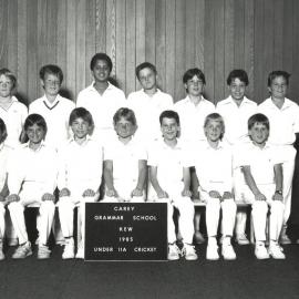 Under 11A cricket team, 1985