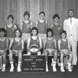 Under 13B basketball team, 1985