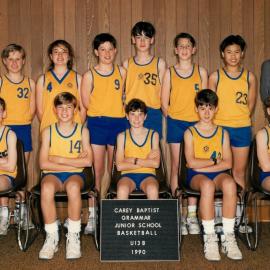 Junior School Under 13B basketball team, 1990
