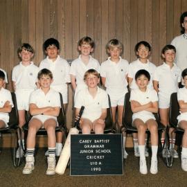 Junior School Under 10A cricket team, 1990