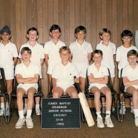Junior School Under 11A cricket team, 1990