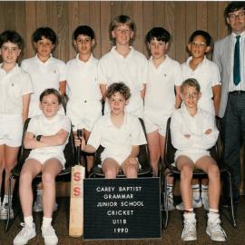Junior School Under 11B cricket team, 1990
