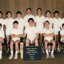 Junior School Under 12B cricket team, 1990