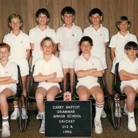 Junior School Under 12A cricket team, 1990
