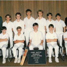 Junior School U13B cricket team, 1990