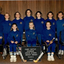 Junior School minkey hockey Year 5, 1990