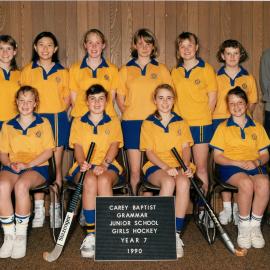 Junior School girls hockey Year 7, 1990