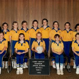 Junior School netball Year 5, 1990