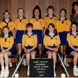 Junior School softball Year 6, 1990