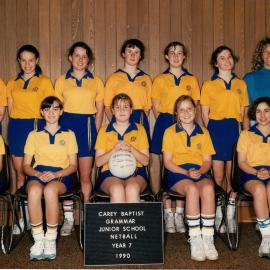 Junior School netball Year 7, 1990