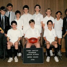 Junior School umpire squad, 1990