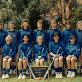 Year 7 girls' hockey team, 1989