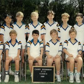Under 12 boys' tennis team, 1989