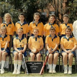 Year 7 softball, 1989