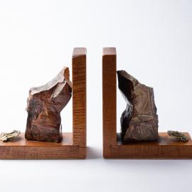 Pair of jasper book ends, circa 1973