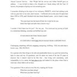 Speech given at OCGA Annual Chapel Service, 1994