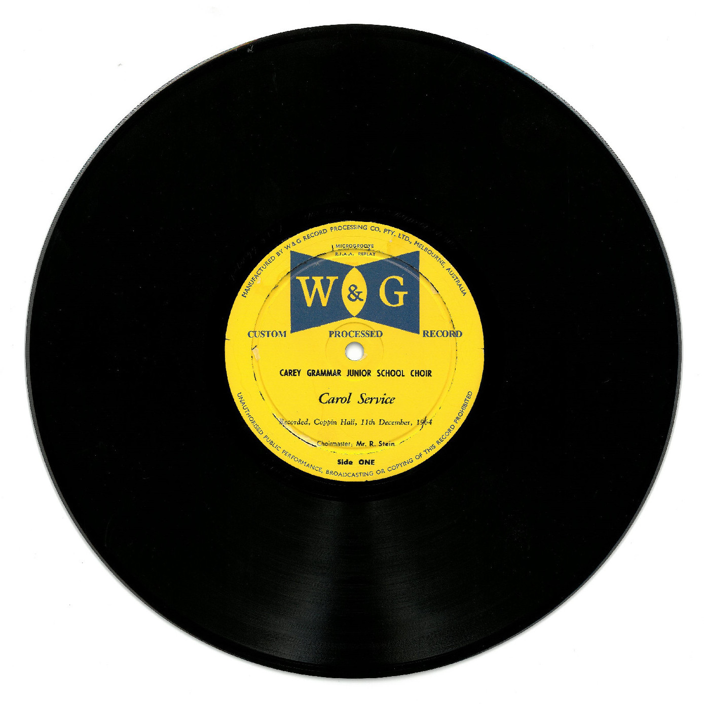 Junior School choir carol service, 1964 (Side 1)