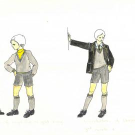 Concept drawings for boys uniform, 1978