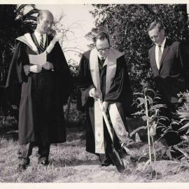 Planting of commemorative tree to mark the dedication of the Chapel site, 1969