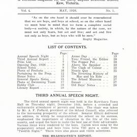3rd Speech Night Programme, 1925