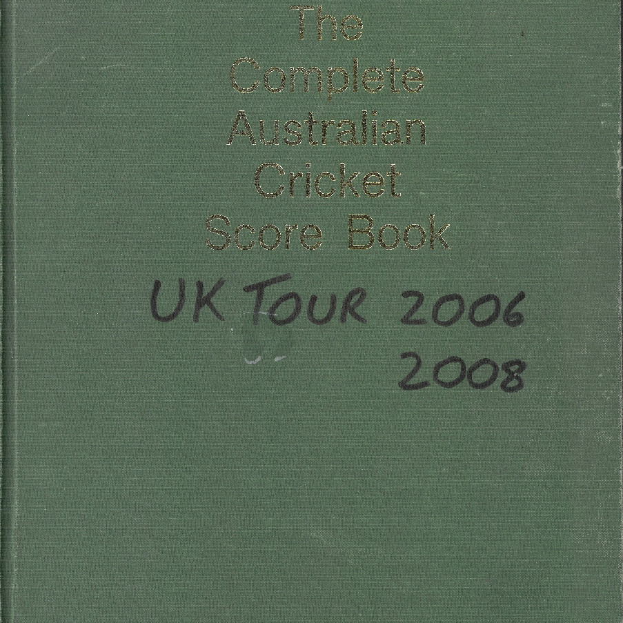 Cricket score book for 2006 and 2008 UK tour