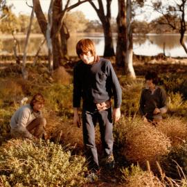 Andrew Cairns weeding at Hattah camp, 1979