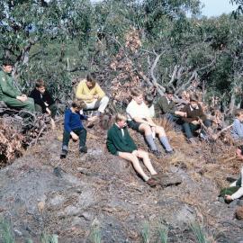 Steele House leaders at camp, 1965