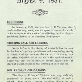 Carey Appeal, 1931