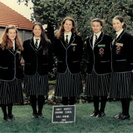 Girls first IV rowing team, 1995
