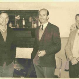 John Allan, Gerard Cramer and Alan Smith at Staff Conference, 1966