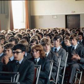 Senior School assembly in the MGH, 1974