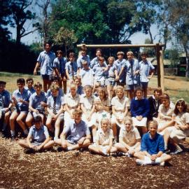 Class 7C in Kellett Reserve Playground, 1989