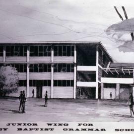 Artist's impression of the new Junior School Wing, 1974