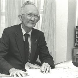 Mr Geoffrey Stevens after the naming of the new swimming pool, circa 1991