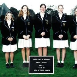 Year 10 Head of River champions, 1998