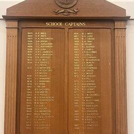 School captains honour board, 1923 to 1988