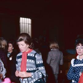 Sue Gilford (President of the Junior School Mothers' Association) at function, 1974