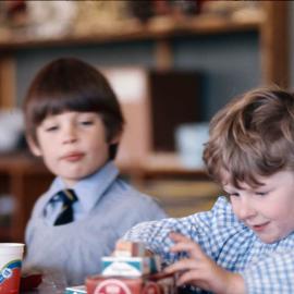 Preparatory School boys in art class, 1974