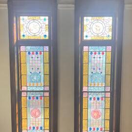 Stained glass windows, circa 1885
