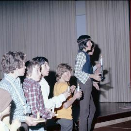 Students performing in the Memorial Great Hall, 1974