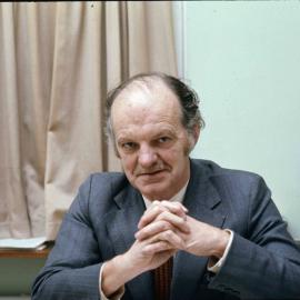 Arthur Sandell at desk, 1974